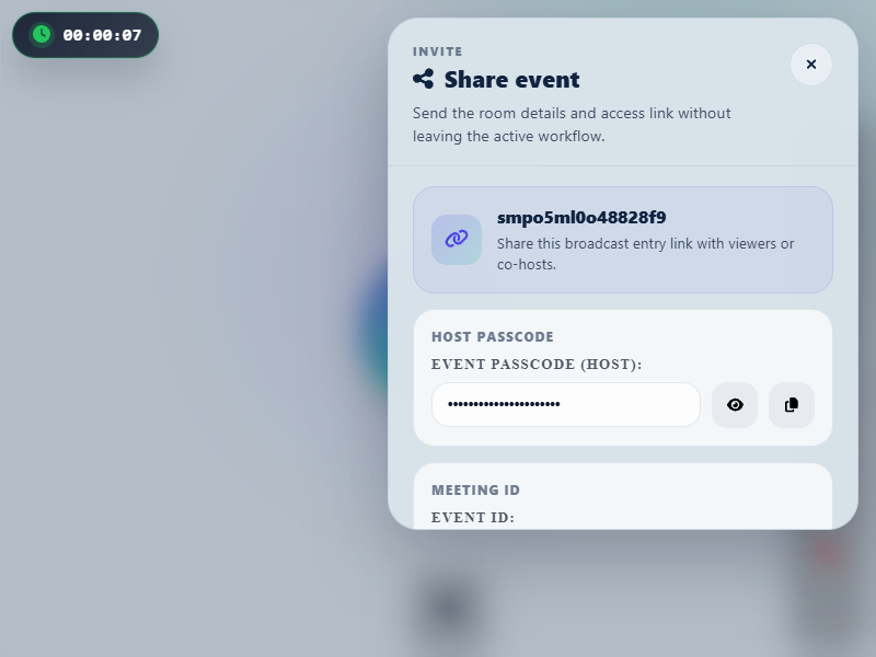 Angular broadcast share event modal screenshot