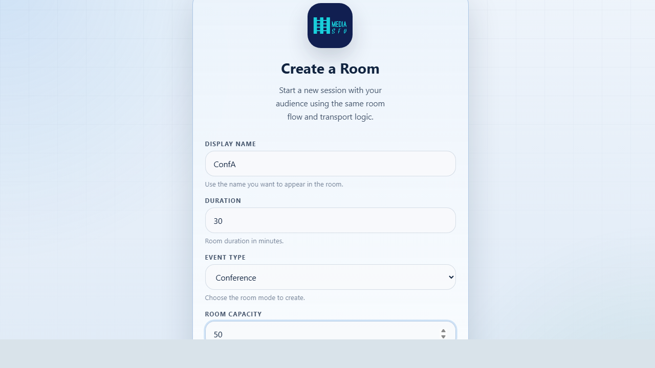 Angular conference create flow screenshot