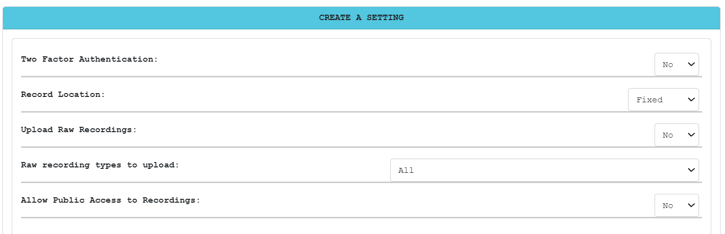 Record Location Settings