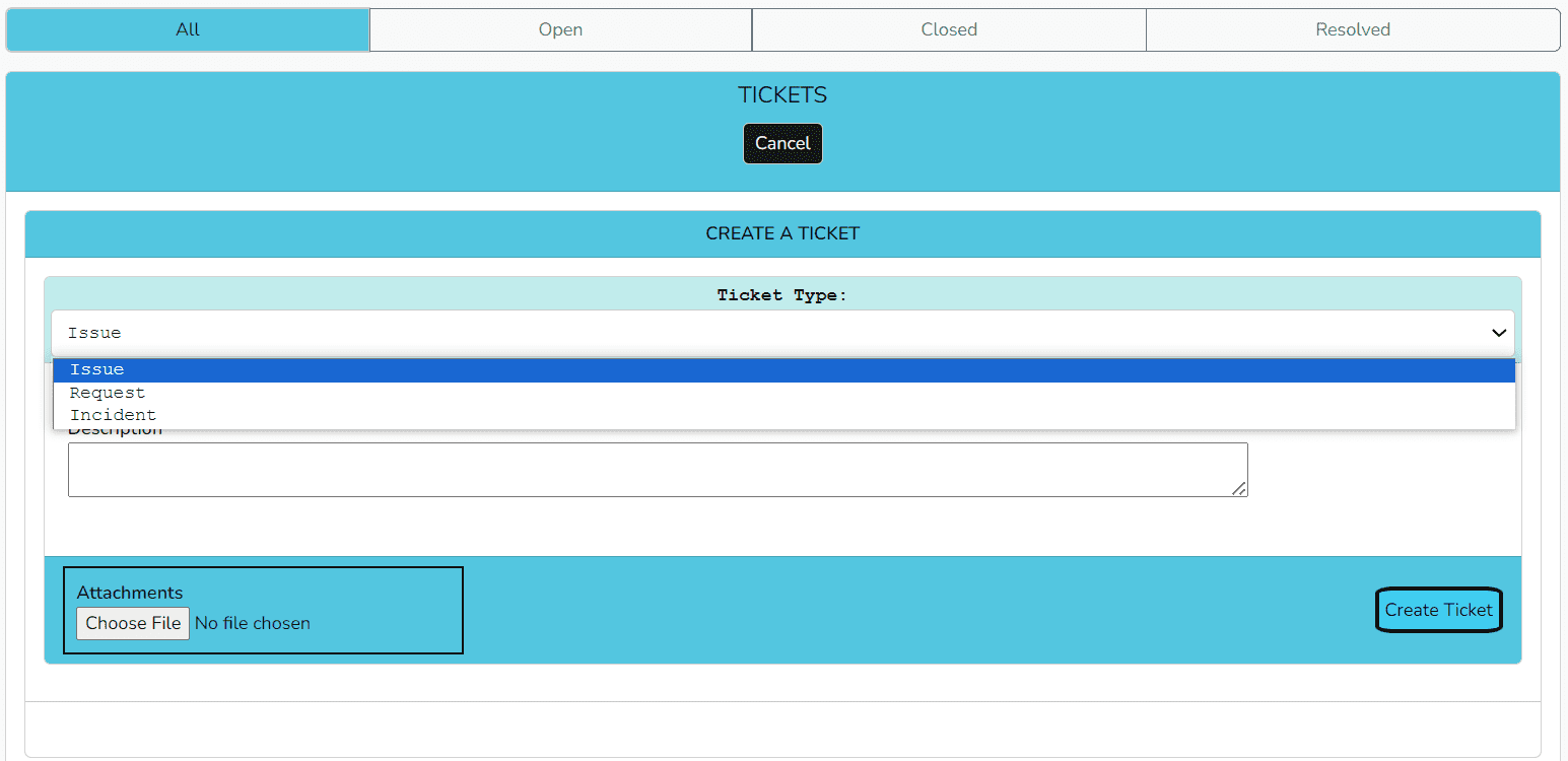 Ticket creation flow