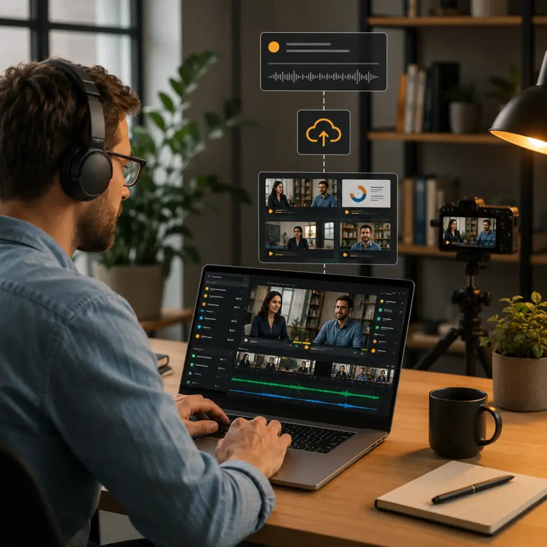 A shared media experience with participant conversation and playback controls